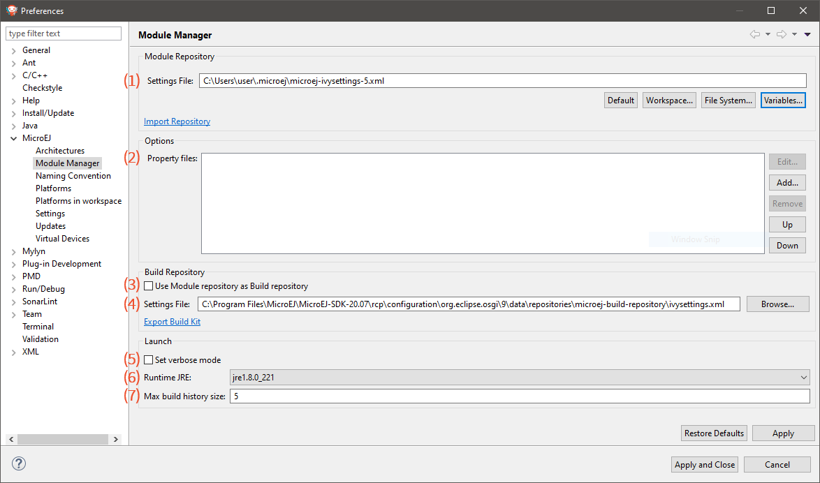 MMM Preferences Page