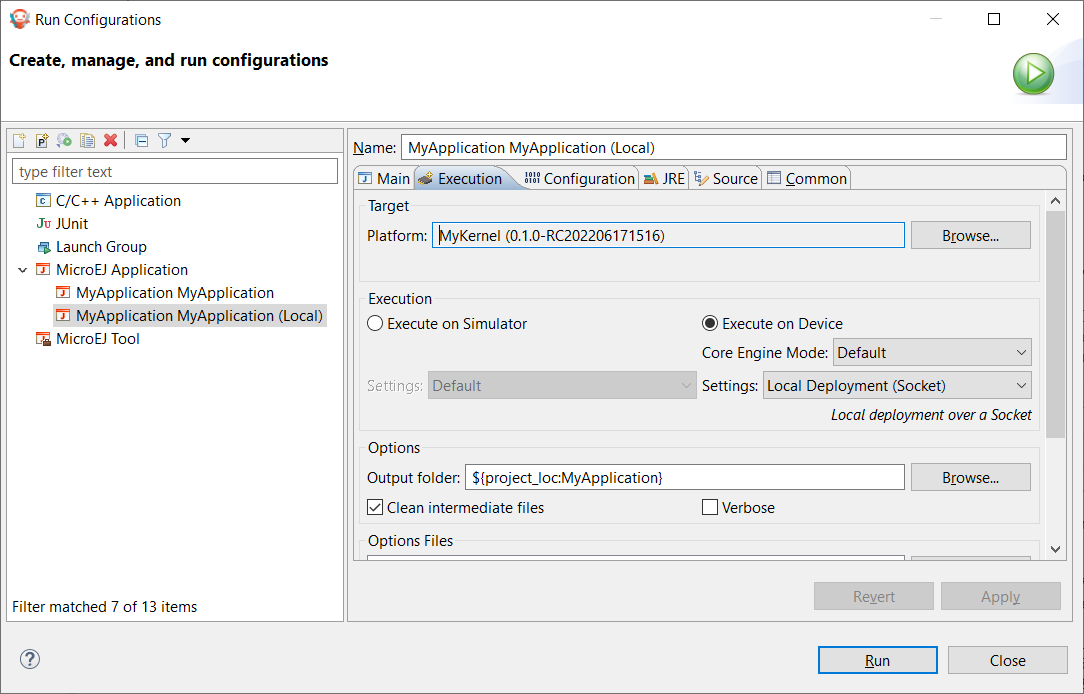 Configure Run Configuration