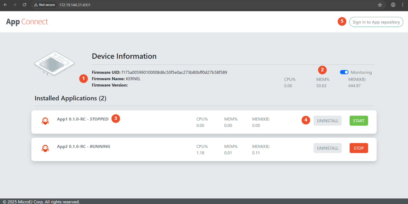 AppConnect Web UI