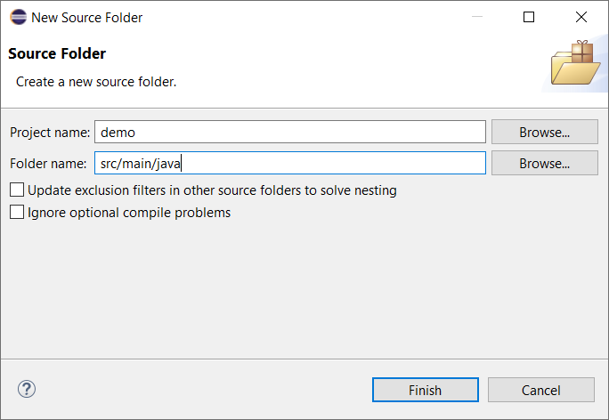 Source Folder Creation in Eclipse