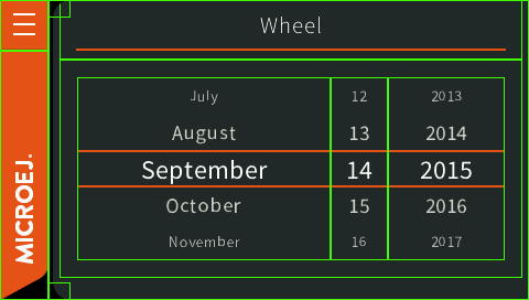 Highlight widgets in a wheel